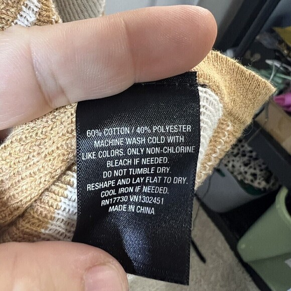 Mossimo Wrap/Shawl/Poncho Open Front  Southwestern Knit Mustard And White OSFM - Picture 4 of 9